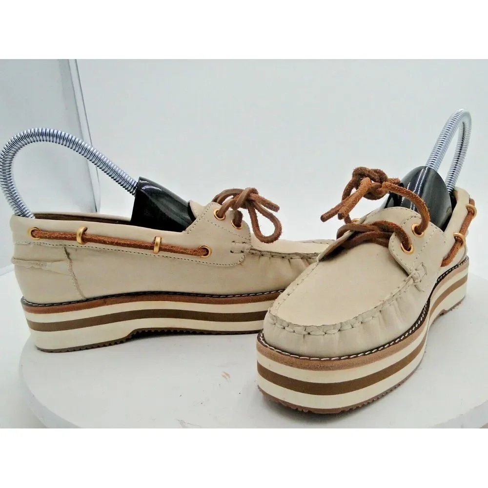 Tory Burch Joey Flat Form Boat Shoe Nubuck Comfort size‎ 5M